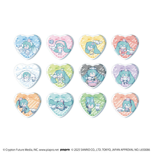 『初音ミク×シナモロール』ホログラムハート型缶バッジ01/コンプリートセット(全12種)(コラボイラスト)